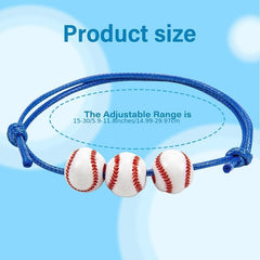 16 Pcs Baseball Bracelets Adjustable Inspirational Sport Theme Charm Bracelets