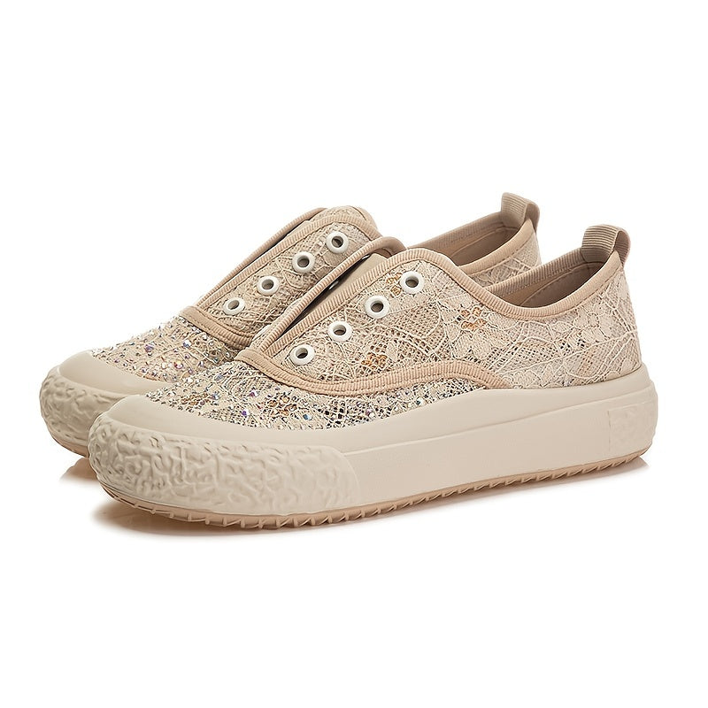 Women's Mesh Breathable Flat Shoes Thick Bottom Outdoor Sport Casual Board Shoes