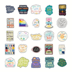 50pcs Motivational Waterproof Vinyl Decals For Laptops & Water Bottles