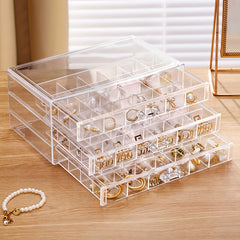 Transparent Jewelry Storage Box Large Capacity Drawer Style Case