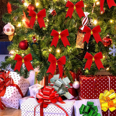 24pcs Small Bow Knot Christmas Tree Hanging Decor