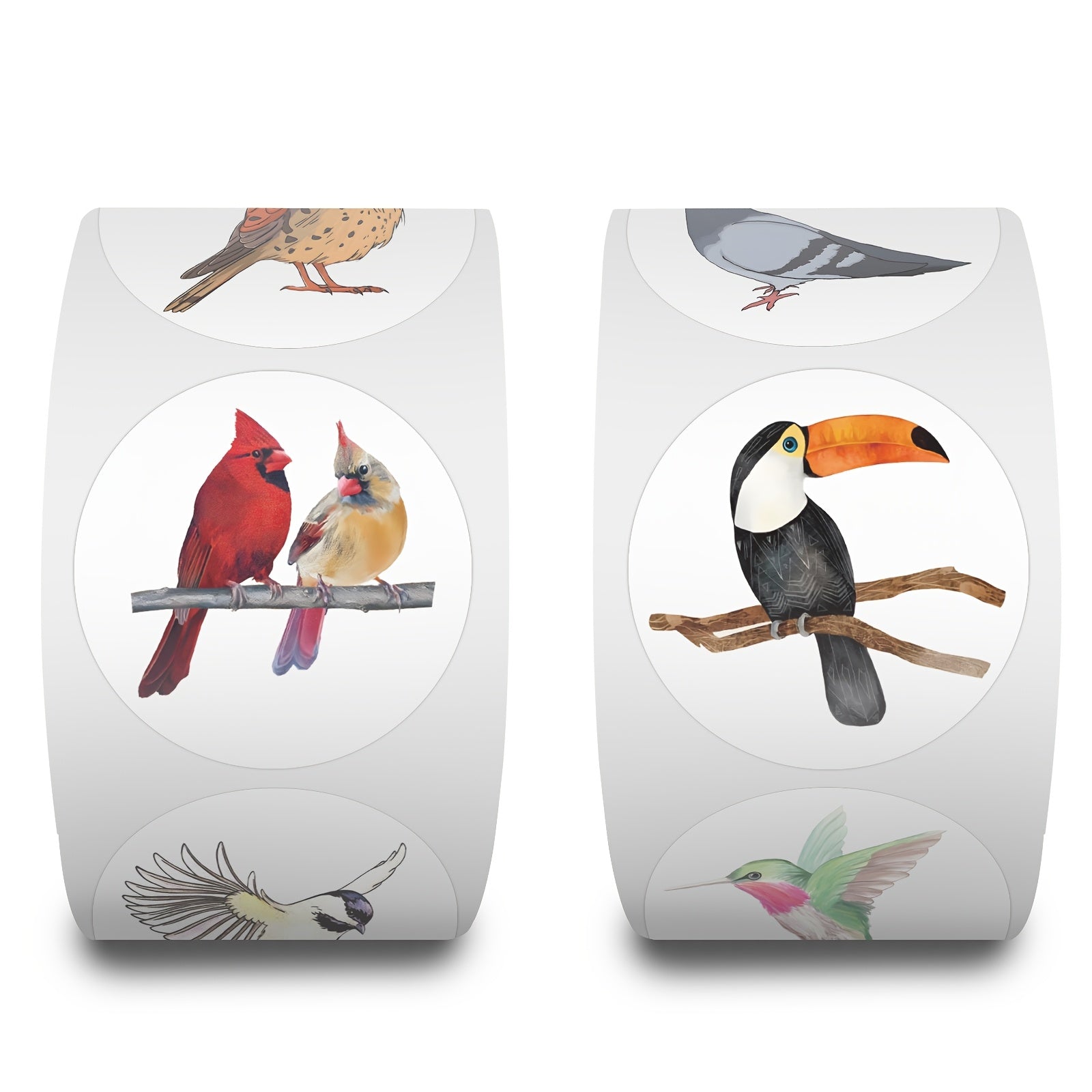 500pcs Cartoon Bird Vinyl Stickers Animal Themed Roll