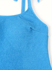  Swimsuit Textured Tie Shoulder One Piece Bathing Suit