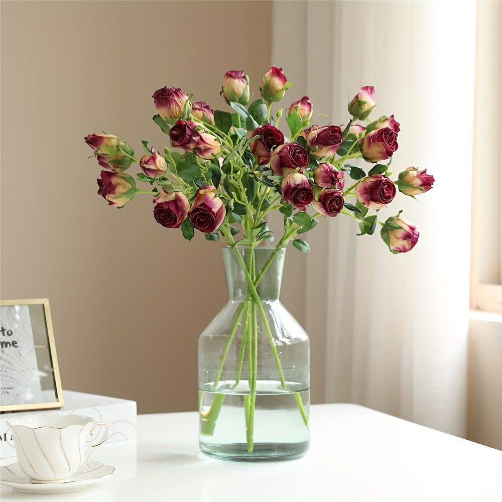 Artificial Rose With 7 Heads Bulk Bouquets Real Touch Faux Flowers