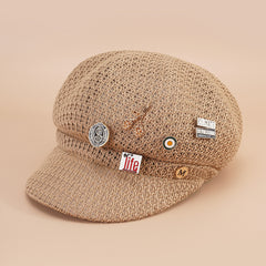 Iron Label Newsboy Cap Women's British Style Crochet Lightweight Breathable
