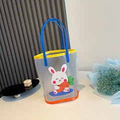 Transparent Cartoon Rabbit Travel Handbag for Girls