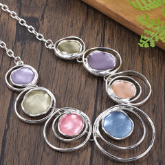 Boho Style 3pcs Necklace & Earrings Set, Summer Vacation Jewelry