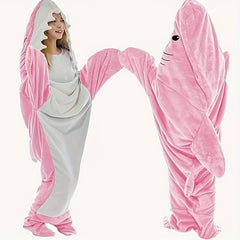 Soft Cozy Flannel Blanket Hoodie Wearable Fleece Throw Blanket