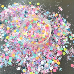 10g Holographic Nail Glitter Powder Mixed Shape Flakes Sequins for Manicure DIY