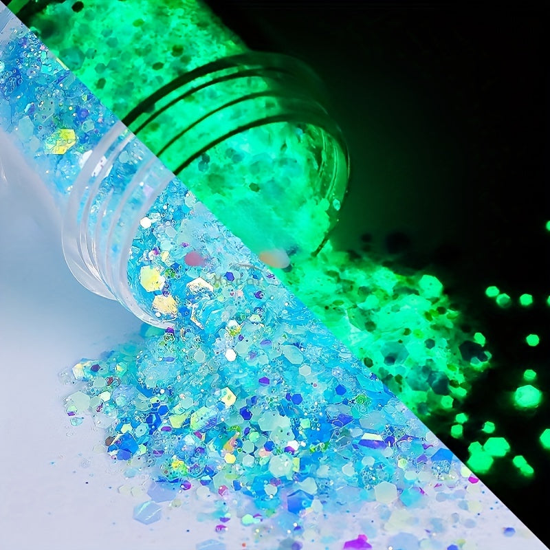 Glow in the Dark Chunky Glitter Sequins for Body Face Hair Nails