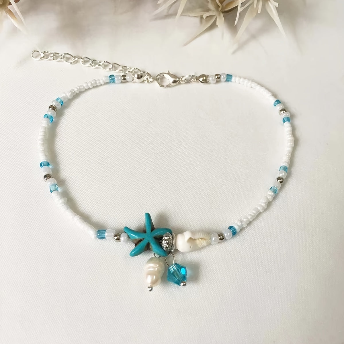 Starfish Conch Beach Anklet Beaded Ankle Bracelet