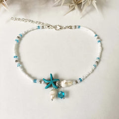 Starfish Conch Beach Anklet Beaded Ankle Bracelet