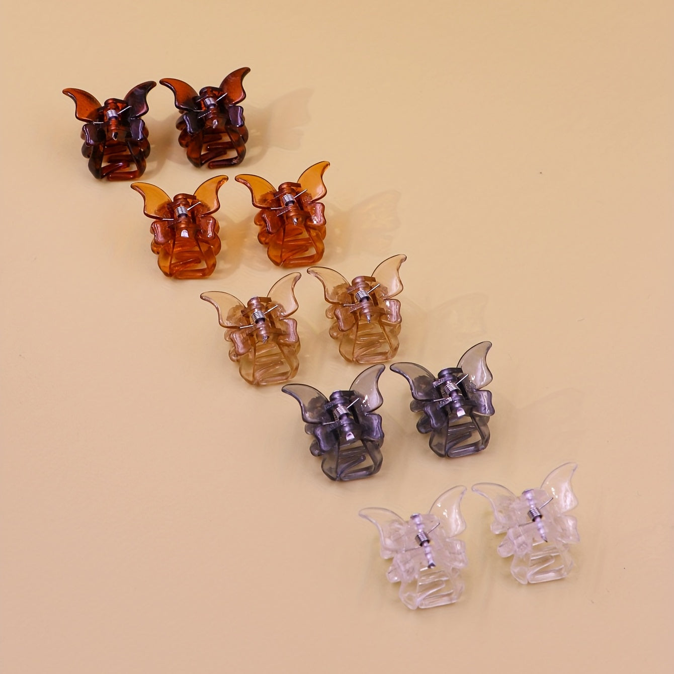 10pcs Mini Butterfly Claw Clips Jelly Hair Claw Nonslip Shark Claw