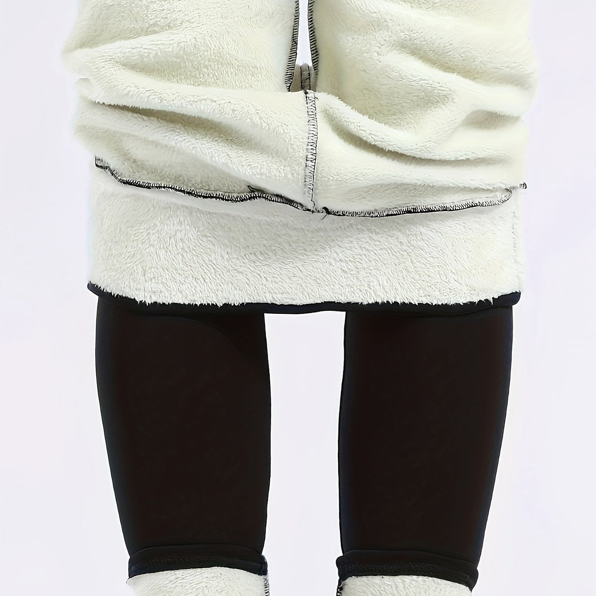 Plush Thermal Pants Comfy Slim Elastic Tights for Winter