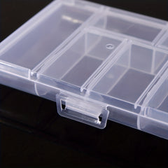 Portable Transparent Jewelry Storage Box 6 Grids for Travel and Makeup