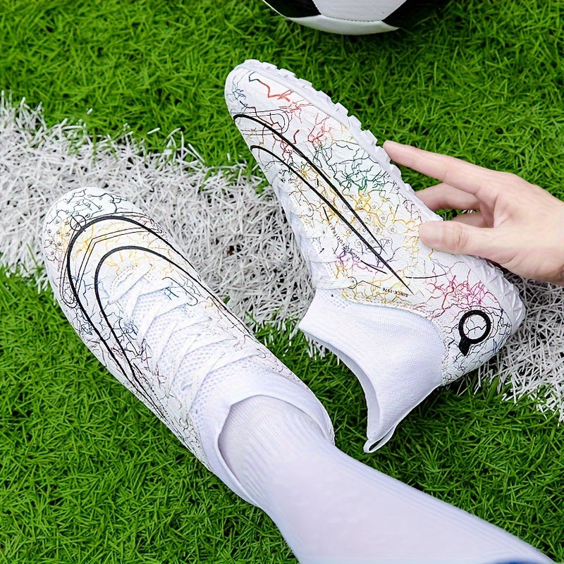 Boy's High Top Turf Football Boots TF Soccer Cleats