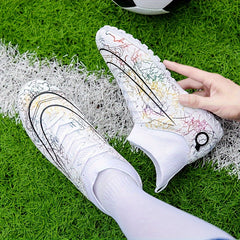 Boy's High Top Turf Football Boots TF Soccer Cleats