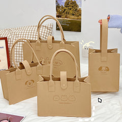 Animal Pattern Tote Bag Felt Handbag Women's Shoulder Bag Work School