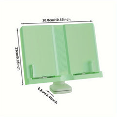 Deskside Bookshelf with Lift Function, Rotating Green Office Bookshelf