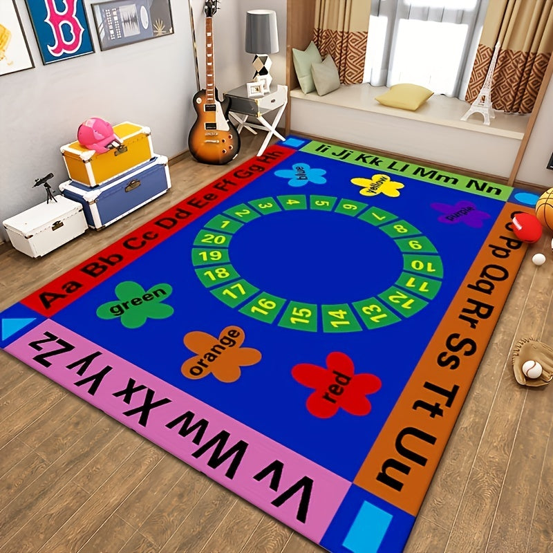 Kids Area Rug Play Mat Round Alphabet Educational Learning Carpet