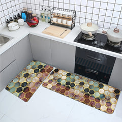 Hexagon Pattern Floor Mat Modern Kitchen Rug Indoor Carpet Colorful