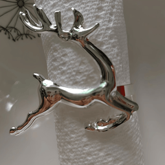 1pc Golden Deer Napkin Rings Solid Buckle Cast Iron Polished Metal