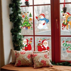 6pcs Christmas Window Wall Stickers Self-adhesive Removable Decor