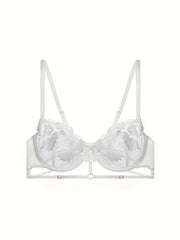 Floral Lace Unlined Bra Sexy Ultra Thin Push Up Intimates Bra