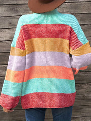  Colorblock Long Sleeve Cardigan