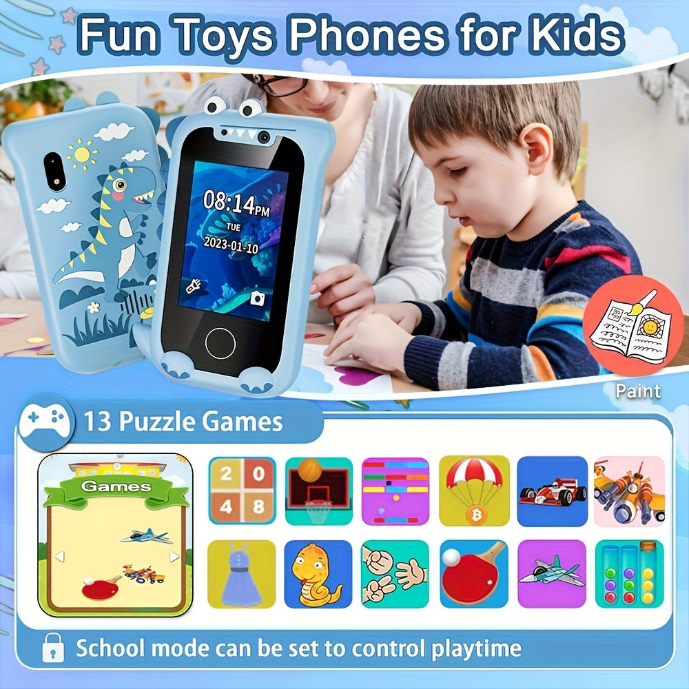 RIVGOT Dino Sunset Silicone Case for Kids 3-9 w/ Double Camera & Games