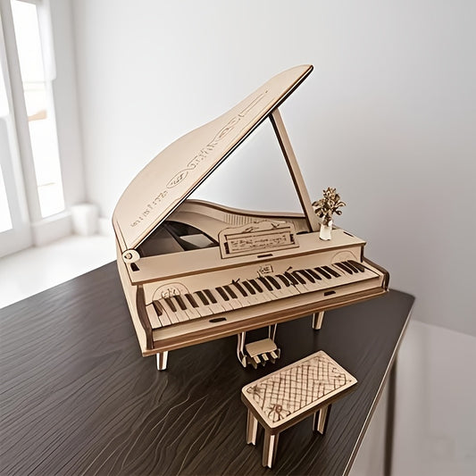 3D Wooden Puzzle Piano DIY Handcrafted Relax Gift for Adults