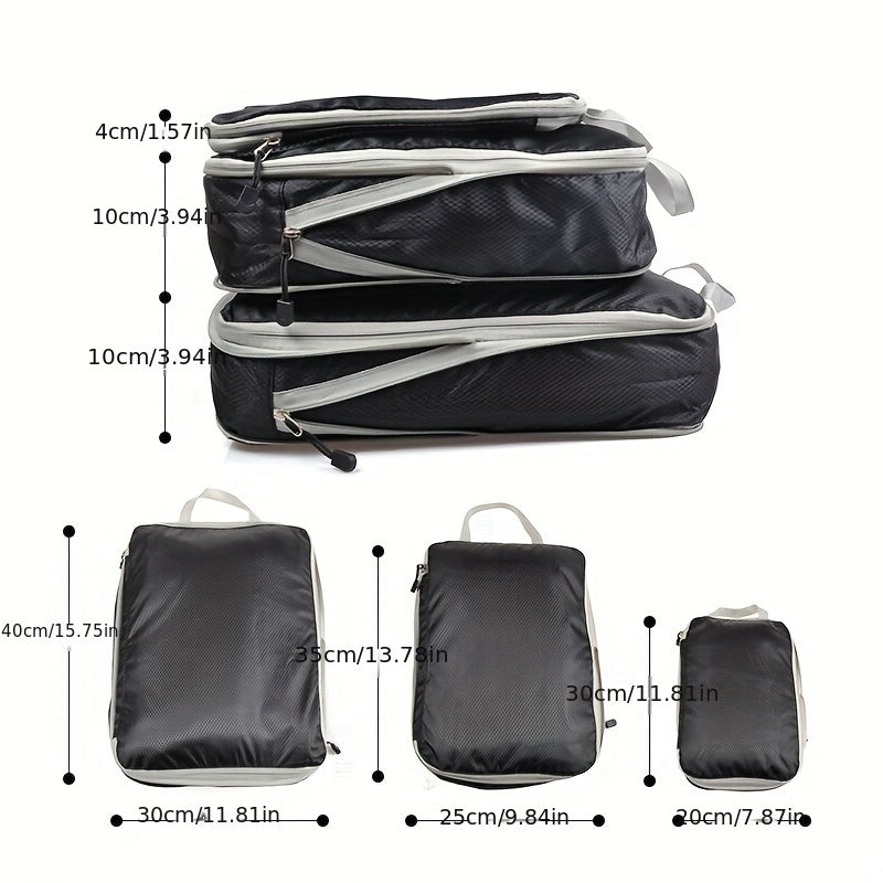 3 Pcs Travel Storage Bags Zipper Luggage Clothes Organizer
