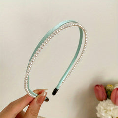 Double Layer Faux Pearl Hair Hoop for Face Washing and Yoga