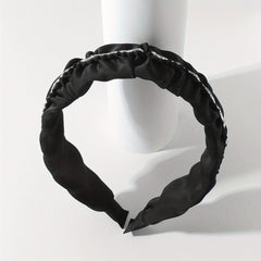Vintage Rhinestone Headband Ruched Ruffled Headdress Hair Accessories