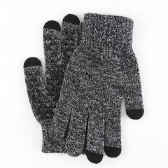 Men's Fleece Winter Touch Screen Gloves Thickened Warm Wool Knitted