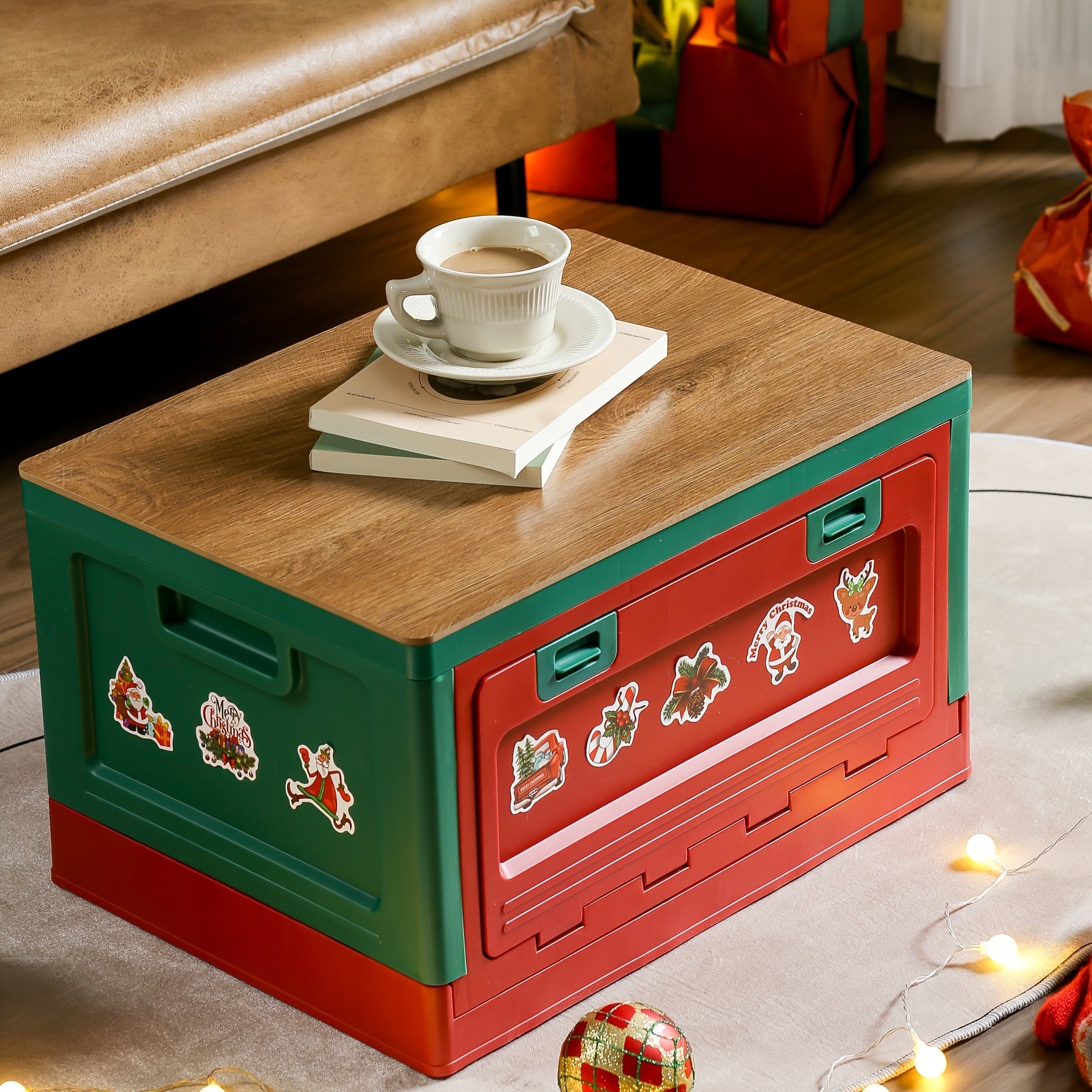 Christmas Style Storage Box Large Capacity Folding Storage Bin