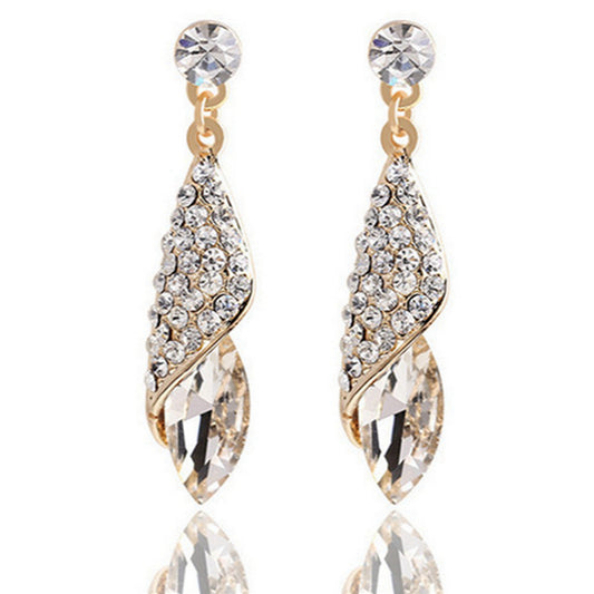 Vintage Teardrop Crystal Earrings for Women Girls Party Wedding