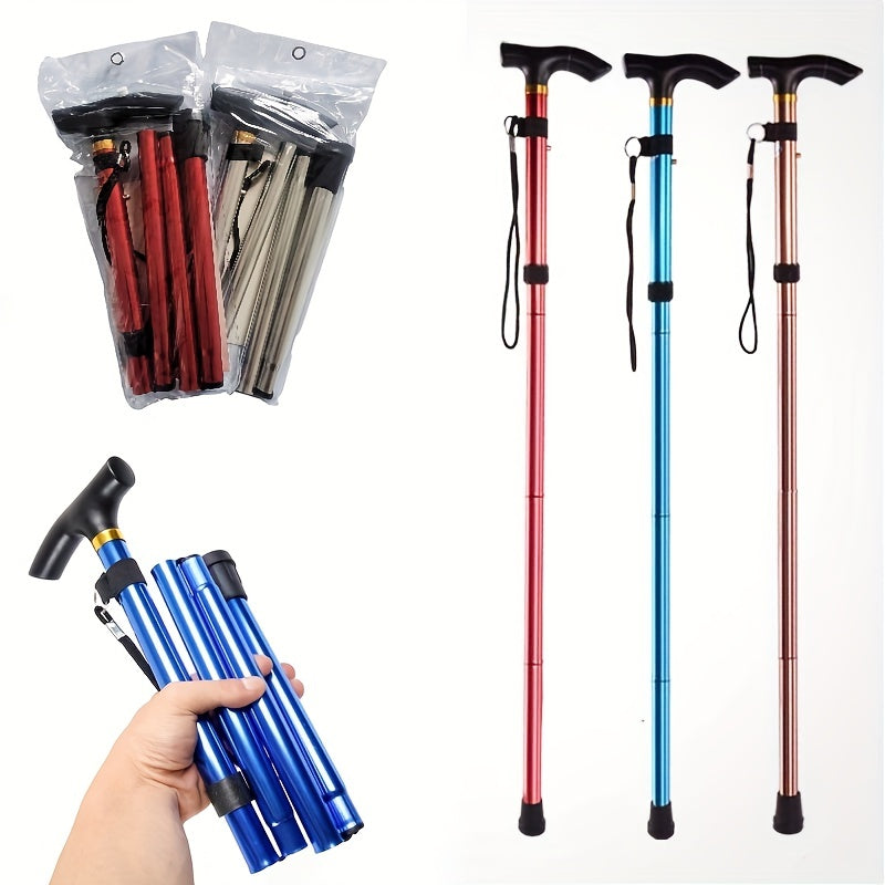 Foldable Trekking Pole - Adjustable Height - Non Slip Grip