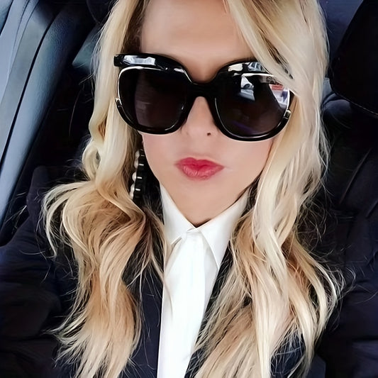 Oversized Cat Eye Sunglasses Gradient Lens UV Block Oval Frame Eyewear