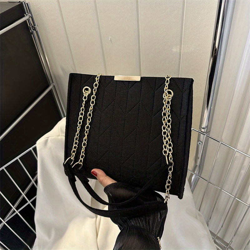 Argyle Quilted Tote Bag Chain Crossbody Purse
