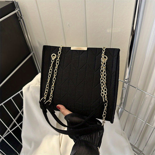 Argyle Quilted Tote Bag Chain Crossbody Purse