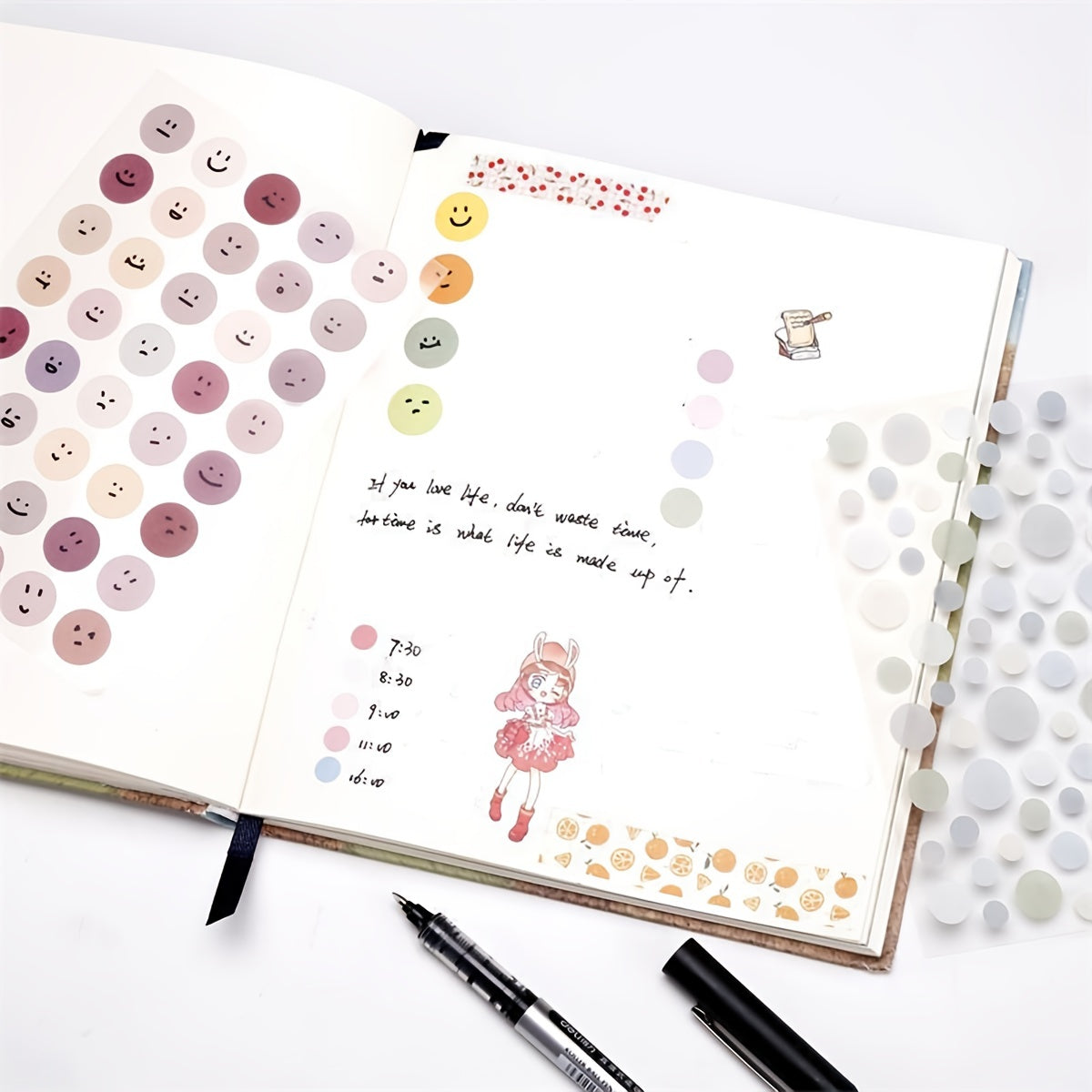 DIY Journal Note Decoration Lovely Round Face Stickers - 9.91-14.99 cm