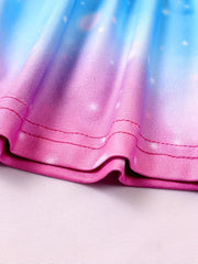 Kid Girls Unicorn Dress Short Sleeve Casual Kids Outfit