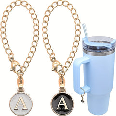 2pcs Letter Charm for Tumbler Cup Decoration Pendant Chain, Initial Accessories