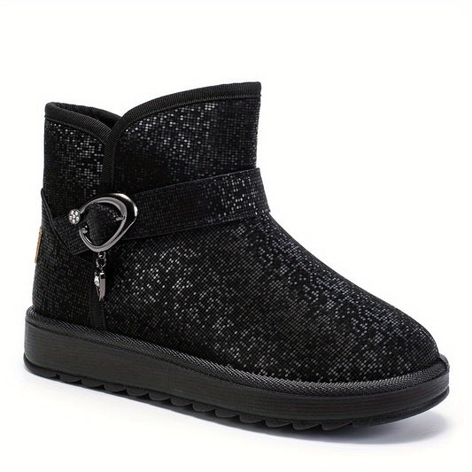 Women's Buckle Snow Boots with Fleece Liner