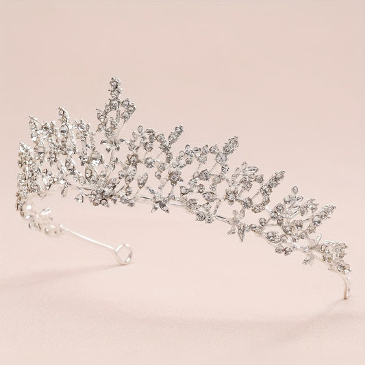 Baroque Style Crystal Tiara Wedding Headband for Bride