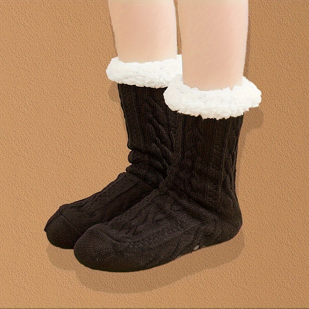 Plush Lined Warm Home Floor Socks Women's Stockings
