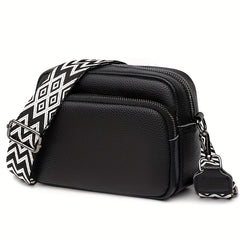 Stylish Womens Crossbody Bag Geometric Pattern Compact Messenger Bag