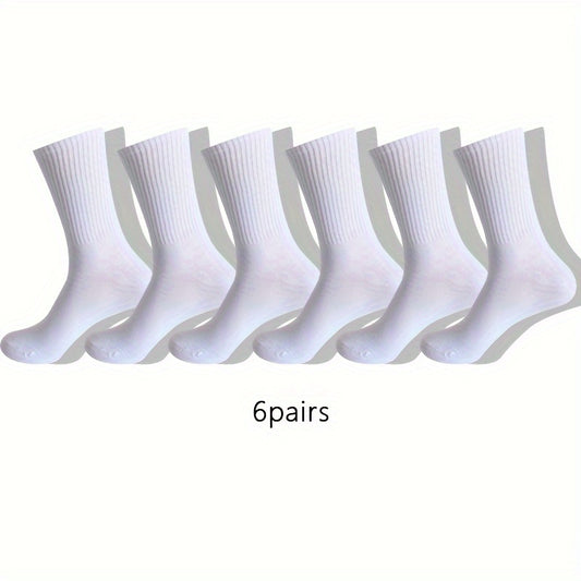 Men's Block Crew Socks - Breathable Comfy Casual Unisex Socks