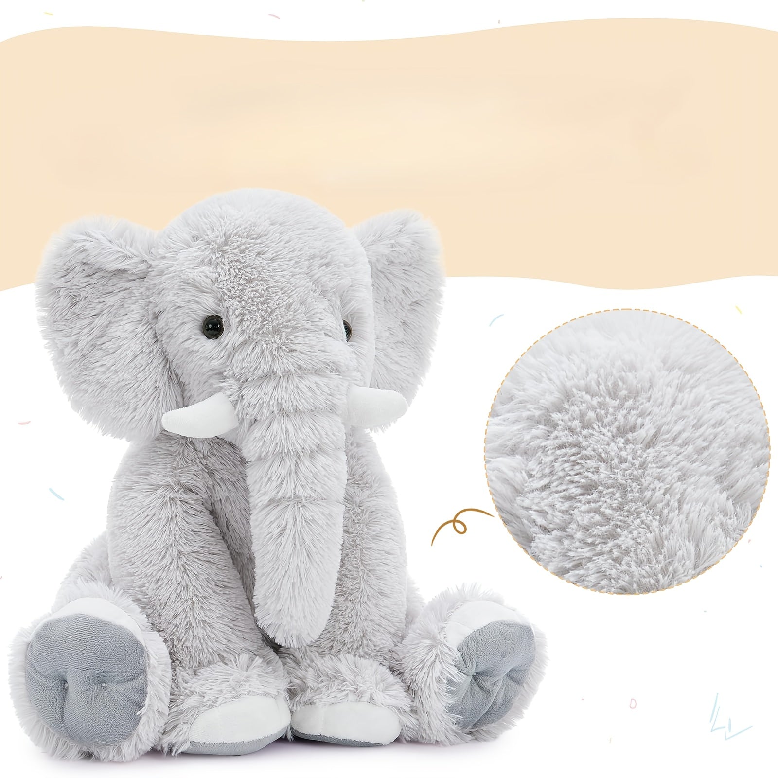 Realistic Elephant Plush Ultra Soft Stuffed Animal